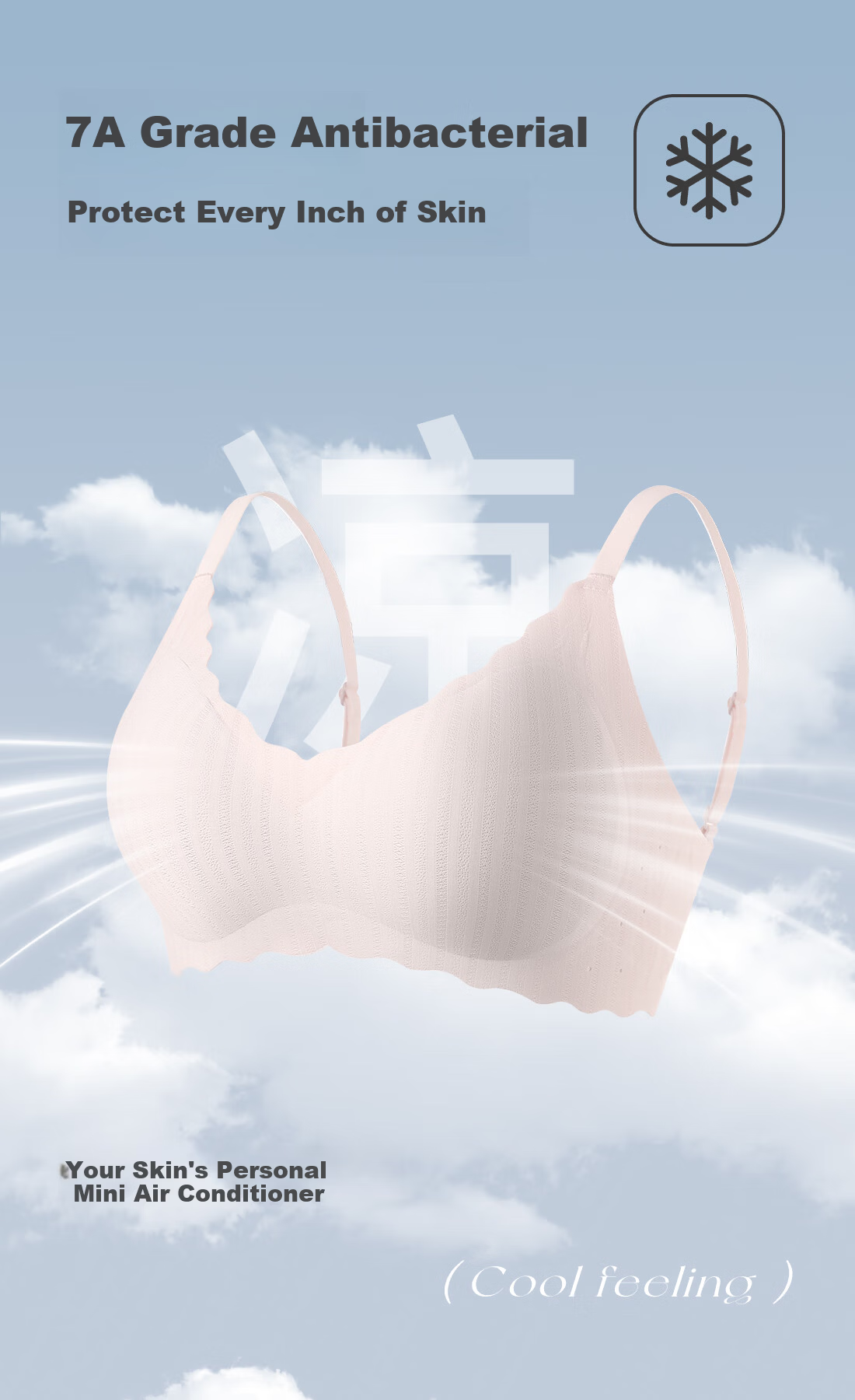 Ordifen Grade 7 Antibacterial Underwear Black Technology W-Shaped Soft Support Push-Up Side Breast Gathering Skin-Friendly Breathable Lace Sweet Bra 4