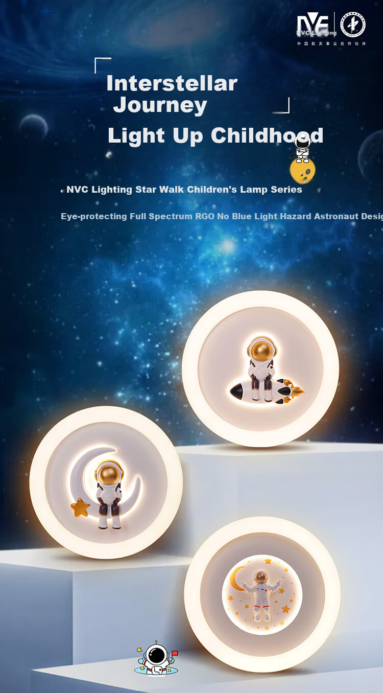 NVC LED Smart Eye-Protection Bedroom Ceiling Light, Children's Room Full-Spectrum High Color Rendering 2025 Cream Planet 1