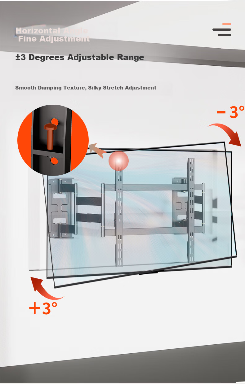 KALOCNX75 Ultra-Thin Embedded Dual-Arm Telescopic TV Wall Mount Bracket for 50-75 Inch Hisense Xiaomi Skyworth TCL TVs 14