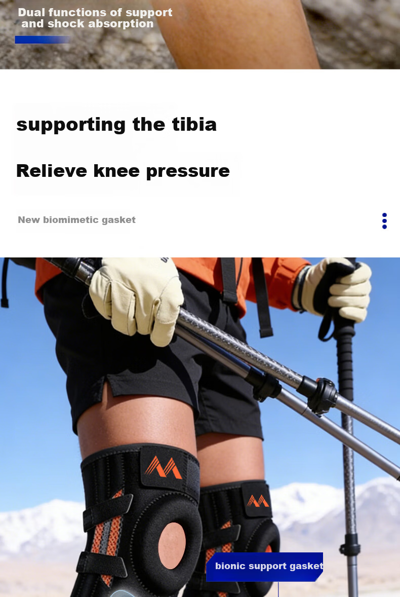 Bamier Knee Brace Sports Mountaineering Running Basketball Professional Protective Knee Support Men Medical Use for Meniscus Ligament Patella Injury 7