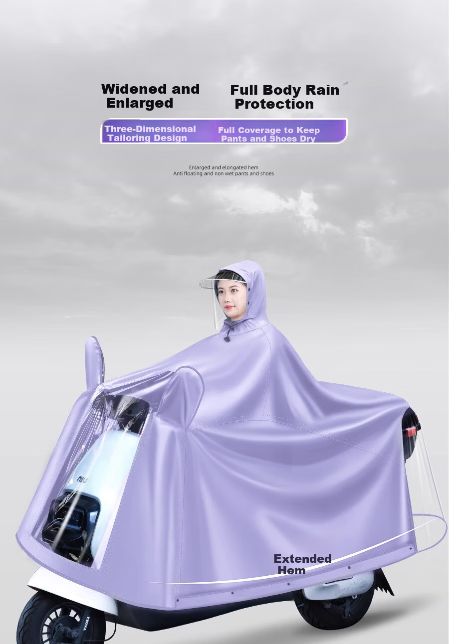 Zhengyu Electric Bicycle Raincoat, Extended Motorcycle Riding Poncho, Adult Enlarged Thickened Full-Body Storm Protection, Electric Scooter Cover 4