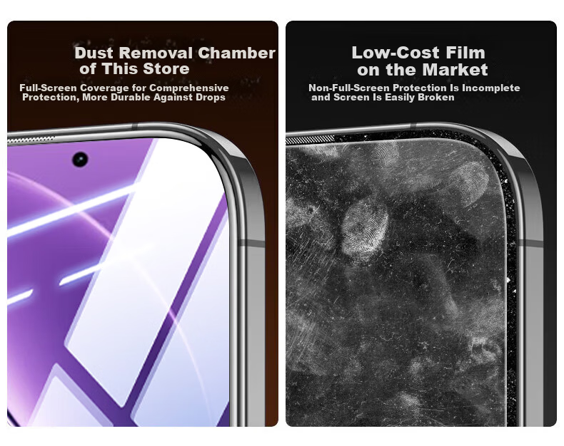 Baouzou [Dust-Free Case 2 Pieces - Damage Compensation] Tempered Glass Screen Protector for Redmi K80 / K80 Pro Xiaomi Full Coverage HD Glass Film 9