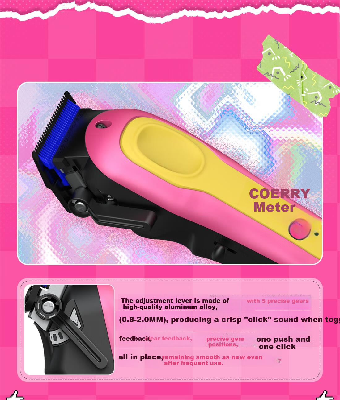 CHERRY BOMB Koala Short Tail Pomade Electric Hair Clipper Professional Barber Salon Fade Hair Trimmer Engraving Clipper Forest Green 7