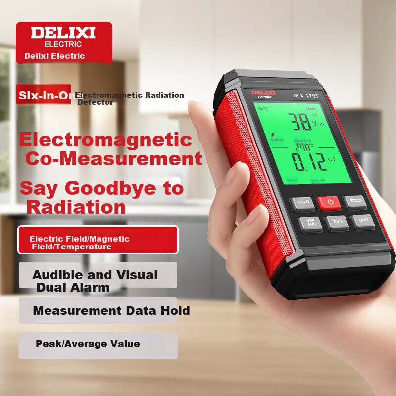 DELIXI ELECTRIC Electromagnetic Radiation Detector Indoor Outdoor Radiation Meter Handheld High-Precision Radiation Tester for Home Use
