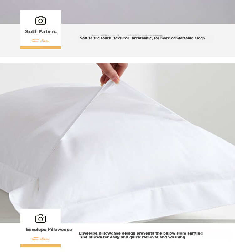 ZiiU White Four-Piece Bedding Set, 60-Count Pure Cotton Bedsheet And Duvet Cover, Light Luxury Satin Striped, Suitable for Hotels, Homestays, Corporate Procurement, 1.5-Meter Bed 13