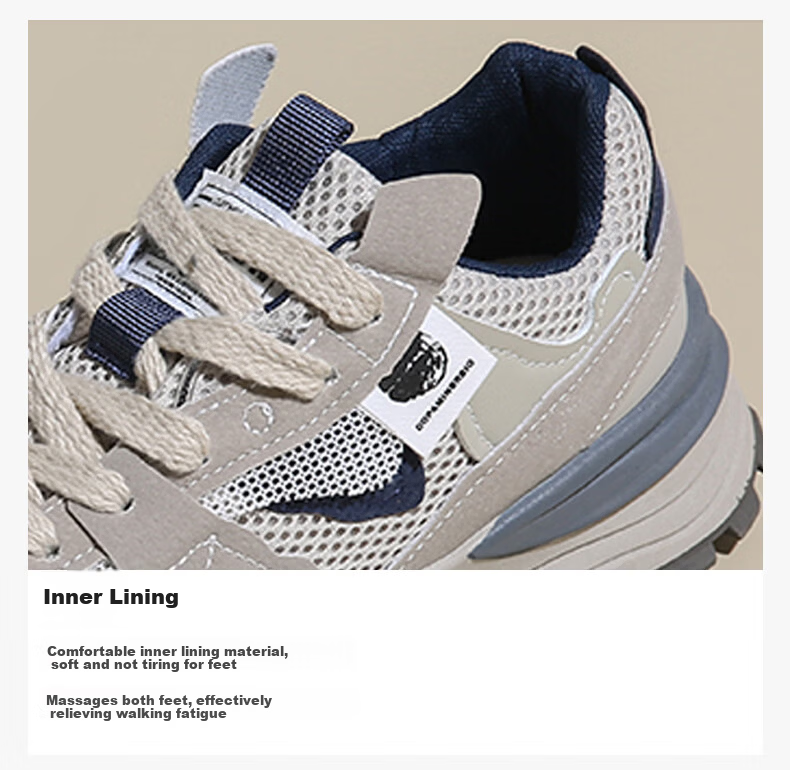 CARTELO Thick Sole Mesh Breathable Running Shoes Casual Dad Sneakers Comfortable Sports Shoes for Women 1671 Gray Size 38 3
