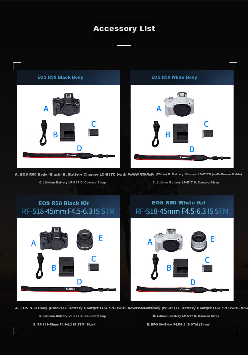 Canon R50 Entry-Level Mirrorless Camera Vlog Shooting 4K Video Selfie Half-Frame APS-C Student Travel Home Use 2