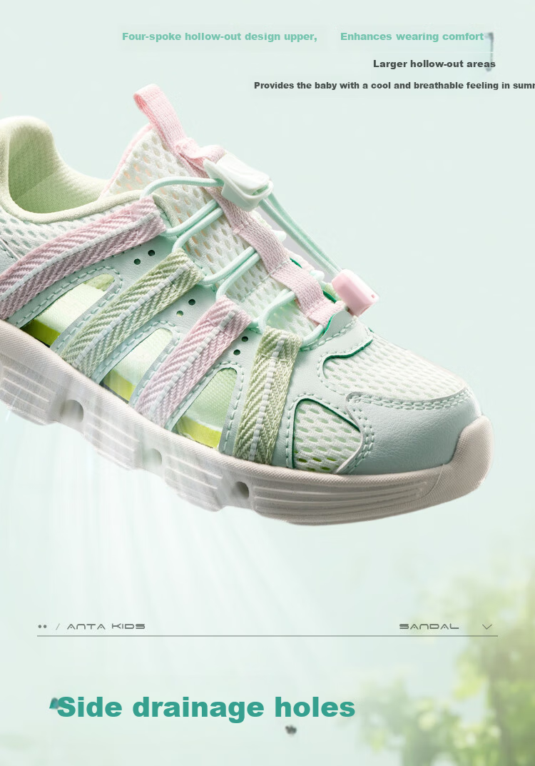 Anta Kids Girls Summer 2026 Breathable Lightweight Water Shoes Sandals A22629906 15