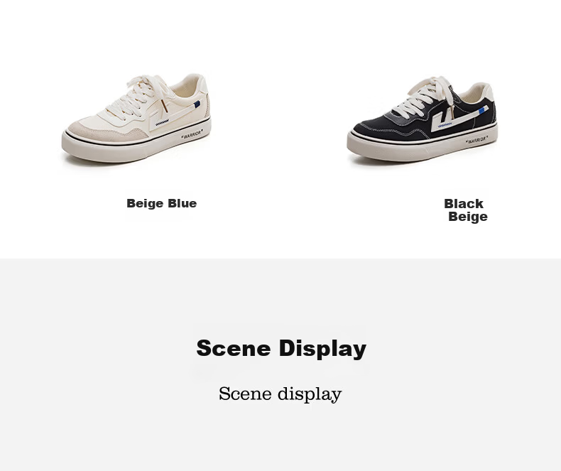 Warrior Official Women's Canvas Shoes 2026 Summer New Retro Breathable Sports Sneakers Black/Beige Size 40 7
