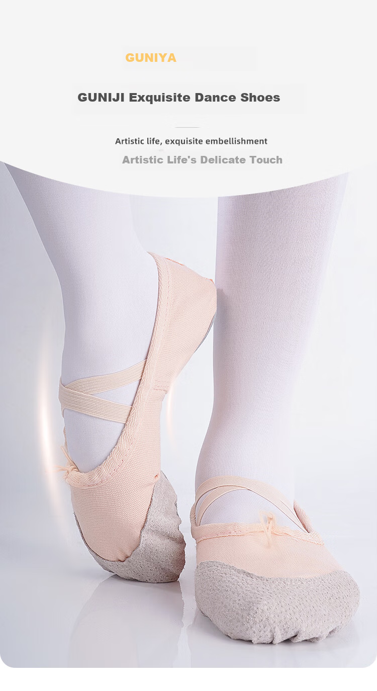 Guniya Adult and Kids Ballet Dance Shoes Soft Sole Lace-up Cat Paw Dance Practice Shoes Size 30 4