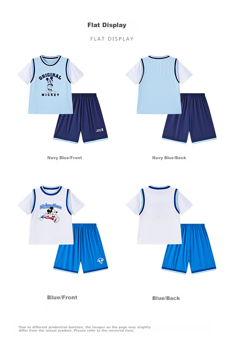 Disney Kids Boys and Girls Summer Quick-Dry Sports Set Baby Summer Clothing Girls Two-Piece Set 2026 New Arrival 8