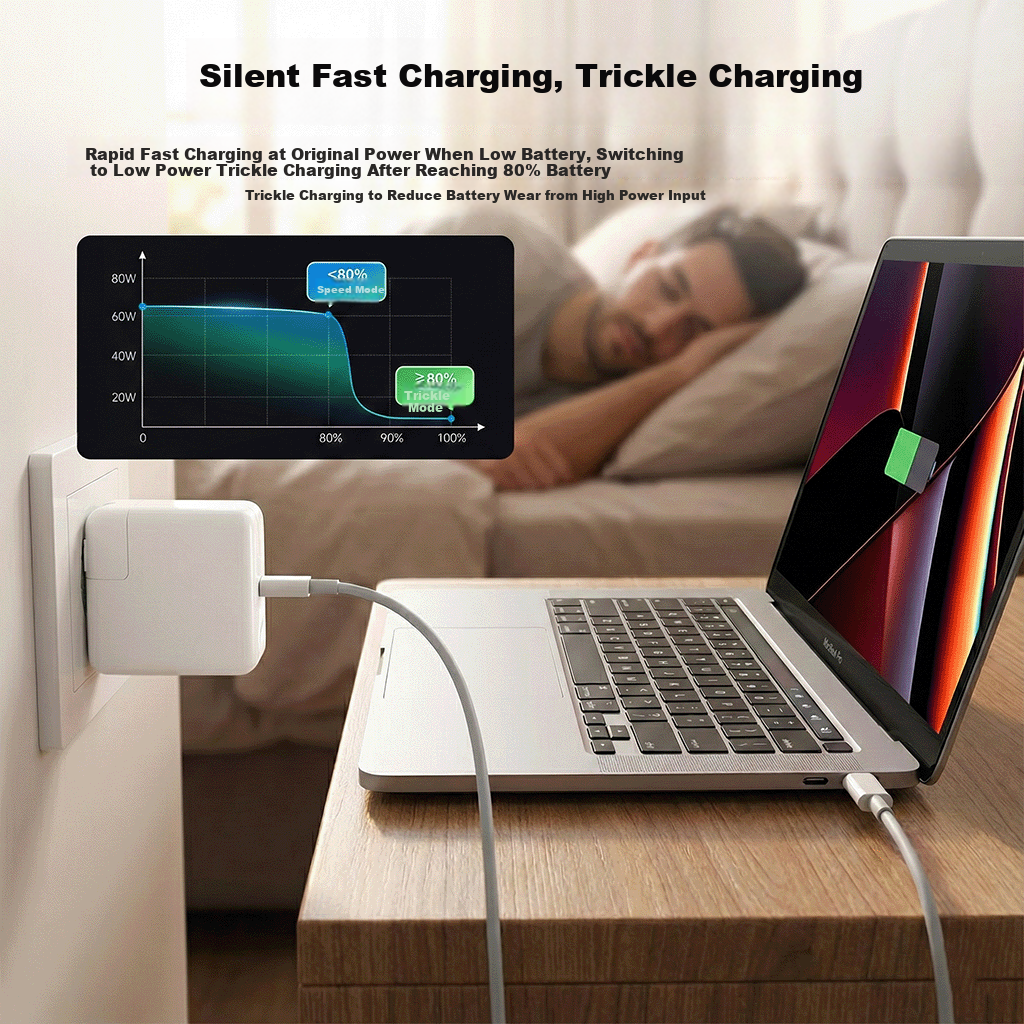 Green Efficiency Compatible Apple Laptop Charger Type-C Cable Set PD61W MacBook Pro/Air A1706 A1708 Power Adapter A2338 A1947 5