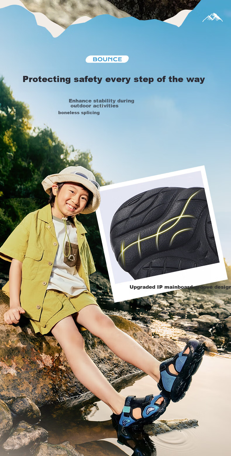 Dr. Jiang Full Contact Sandals Summer Unisex Kids Casual Children's Sandals 2S10A2007BM Blue Size 29 3
