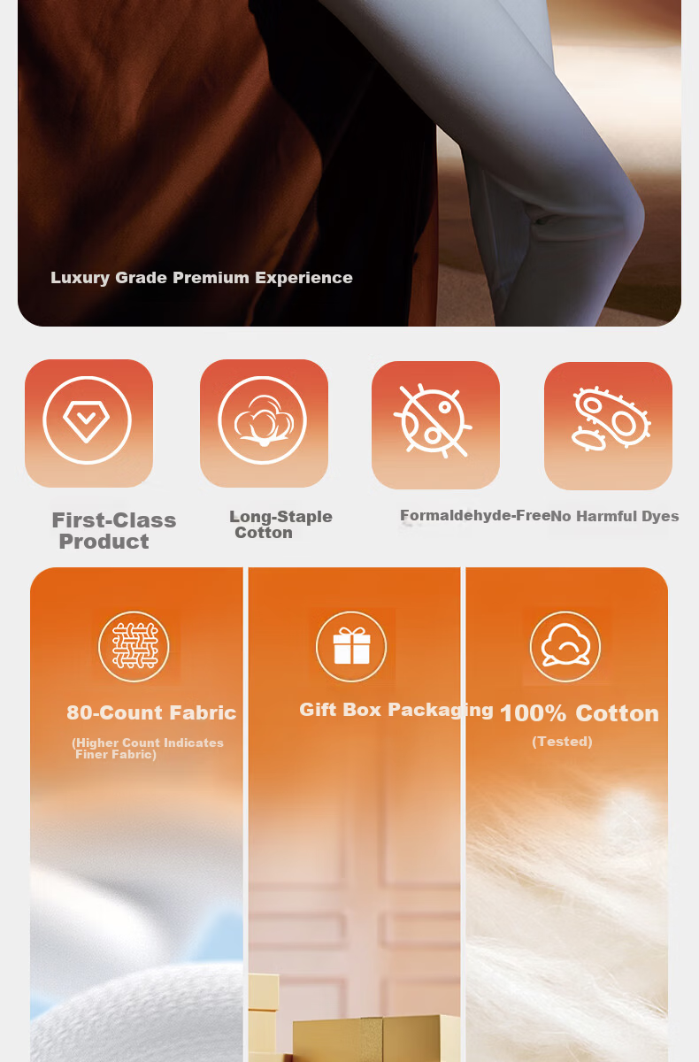 Yiershuang [80s 100% Pure Cotton] Premium Thermal Underwear Set for Women, Crew Neck Autumn Top and Bottom Gift Box Set 2