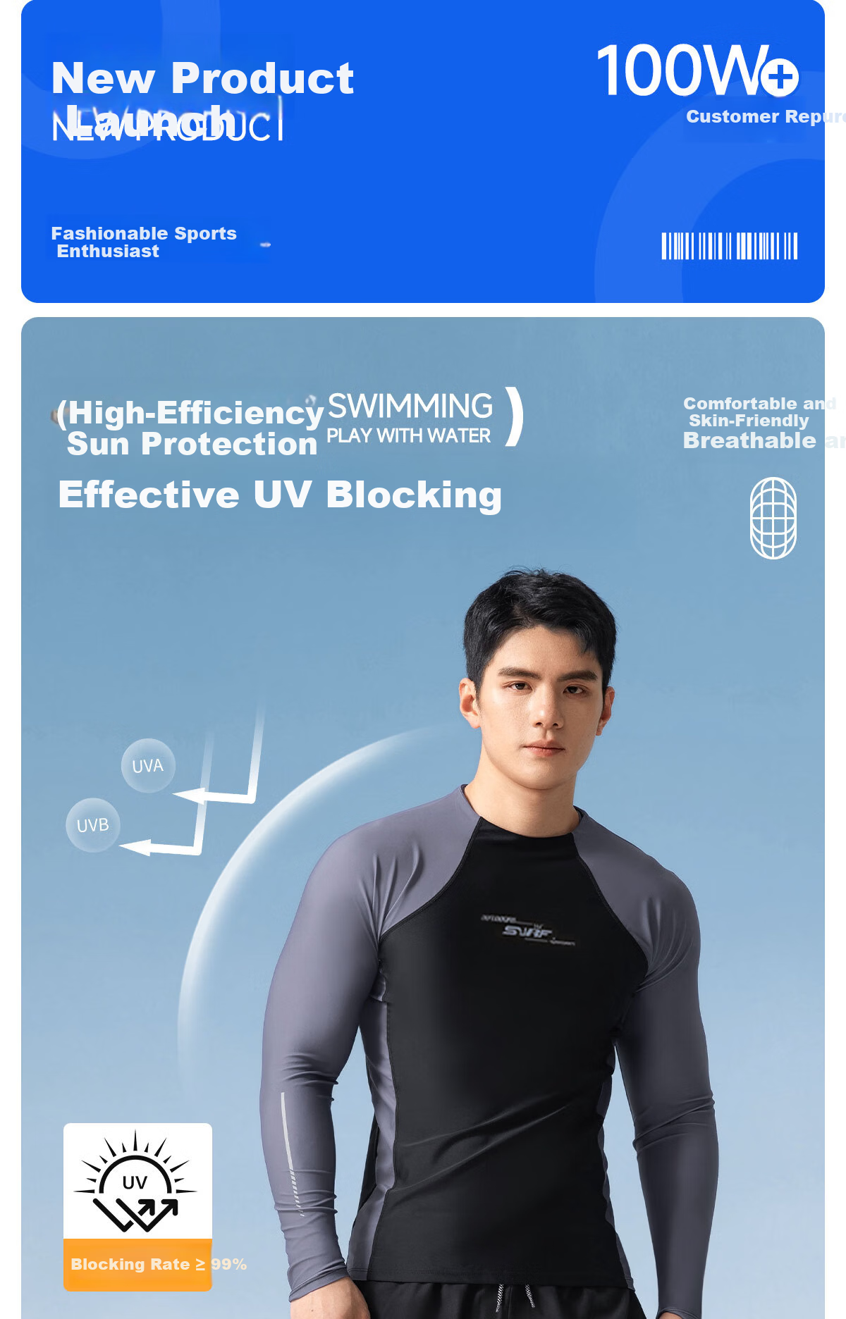 361° Jellyfish Men's Swimwear Set Long Sleeve Long Pants Sun Protection Quick-Dry Adult Surfing Full-Body Snorkeling Wetsuit 1