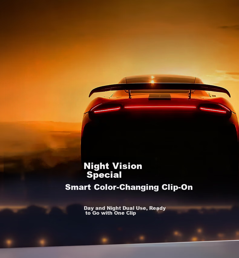 Jiaboli Night Vision Clip-On Polarized Photochromic Sunglasses for Driving, Unisex Flip-Up Day and Night Use Glasses 2
