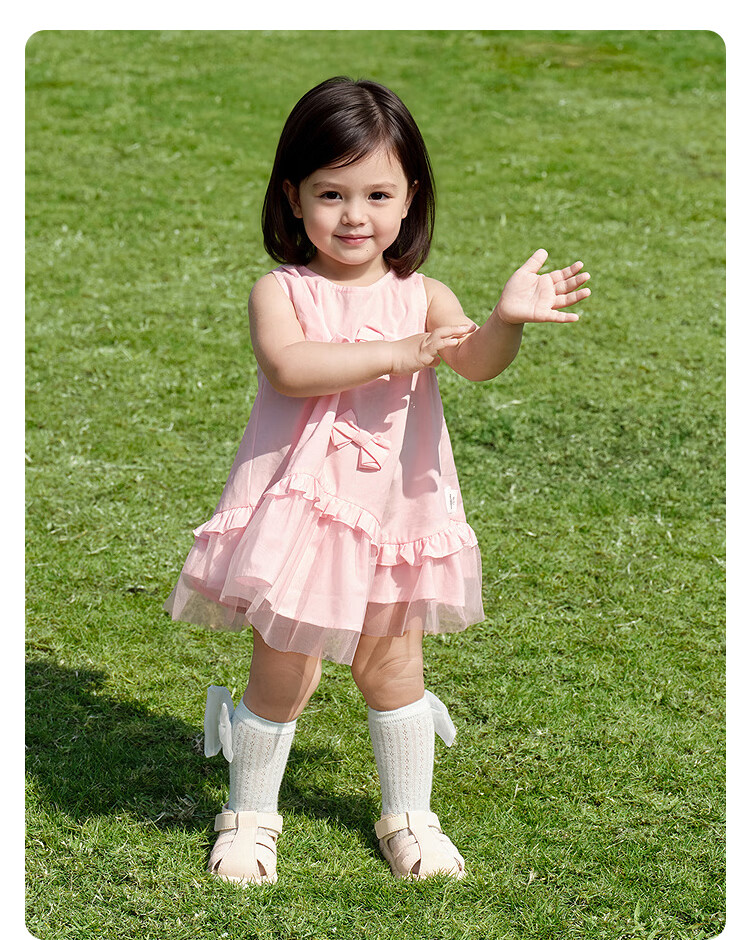 Balabala Baby Dress Infant Dress Children's Princess Dress 2026 New Summer Breathable Sweet Mesh Splicing 24