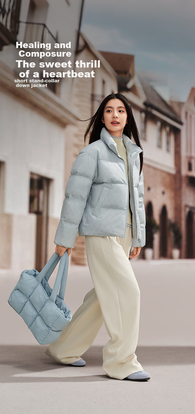 BOSIDENG Women's Off-Season 90% Down Thickened Stand Collar Slim Short Casual Warm Jacket Winter 2