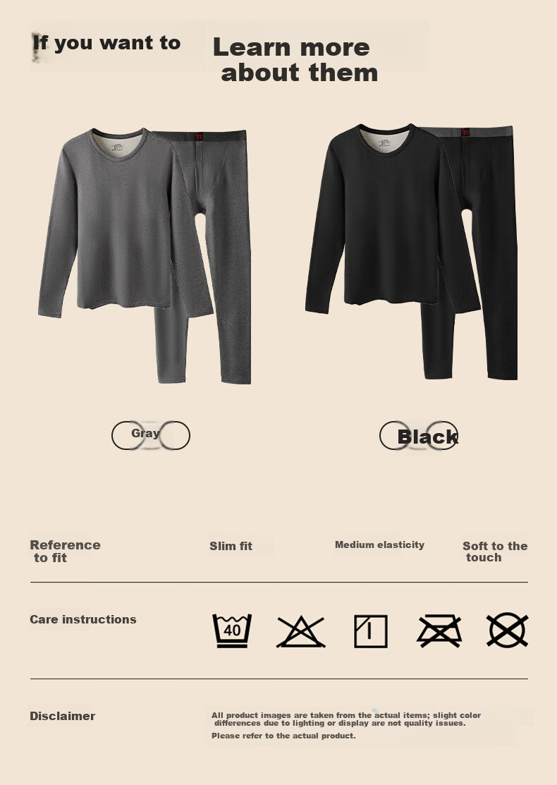 Bingxue Kapok Men's Thermal Underwear Wool and Silk Moisturizing Set Autumn Winter Fleece Thickened Antibacterial Mite-Resistant Top and Bottom 6