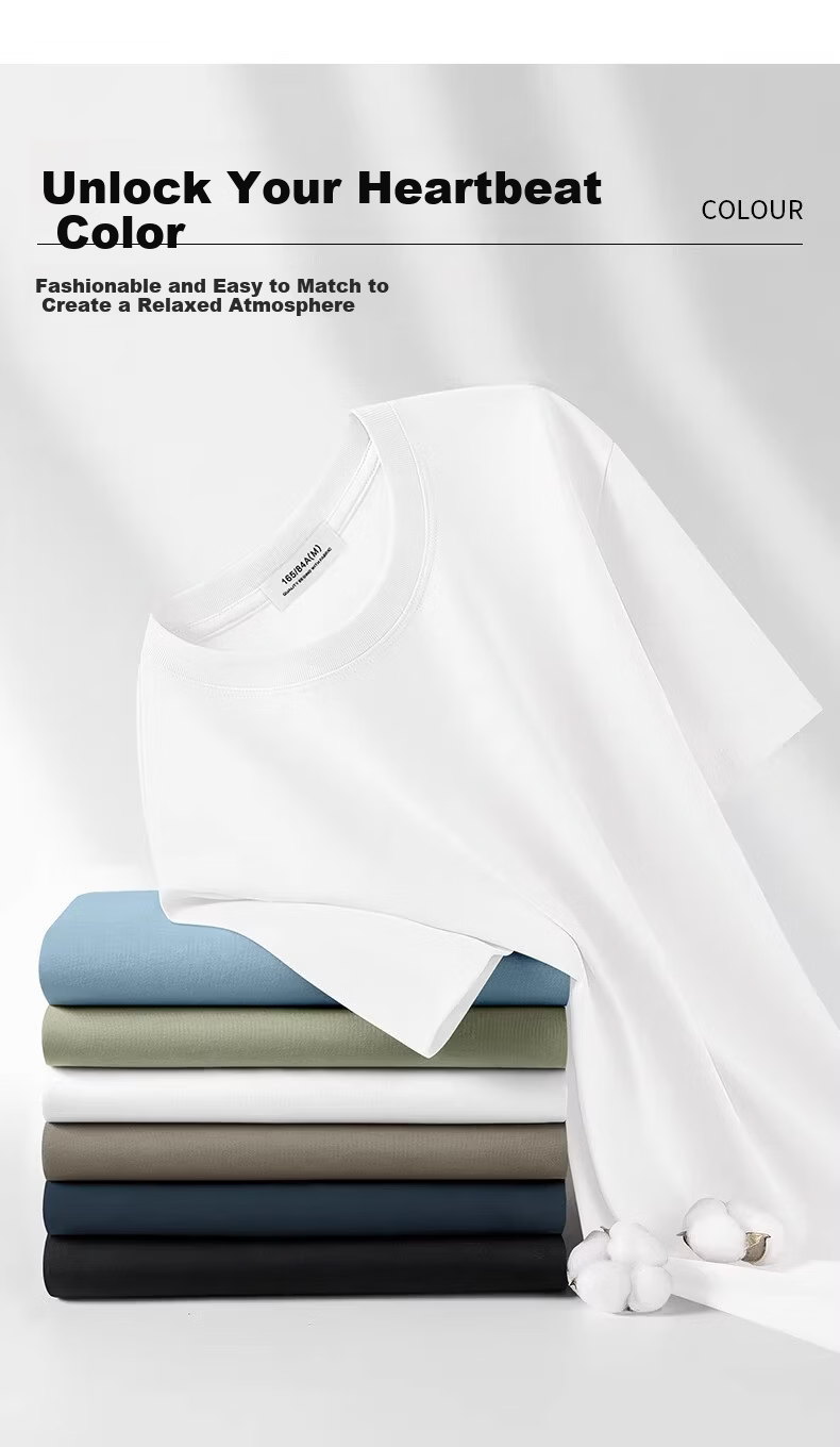 Miiow 230G Xinjiang Long-Staple Cotton Heavyweight Men's T-Shirt Spring Autumn Long Sleeve Solid Color Sweatshirt Basic Shirt for Men 2