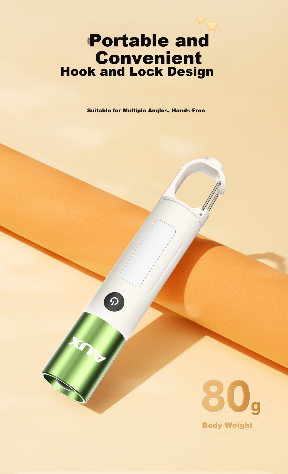 AUX Student Eye Protection Reading Flashlight Mini Portable Night Reading Lamp for Children Green 9