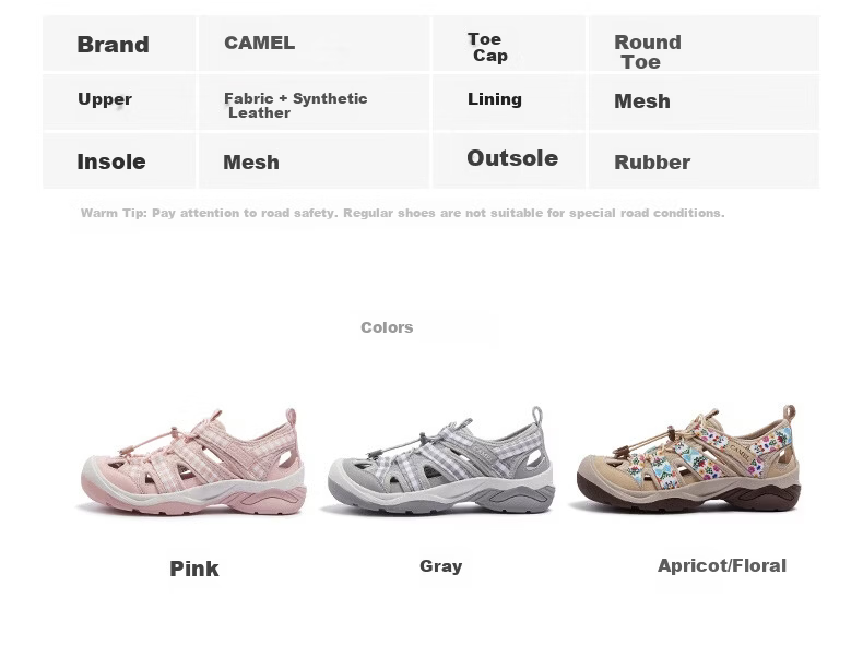CAMEL Cute Cool Hollow Outdoor Water Land Wearable Sandals L26M255028 Gray Size 37 12