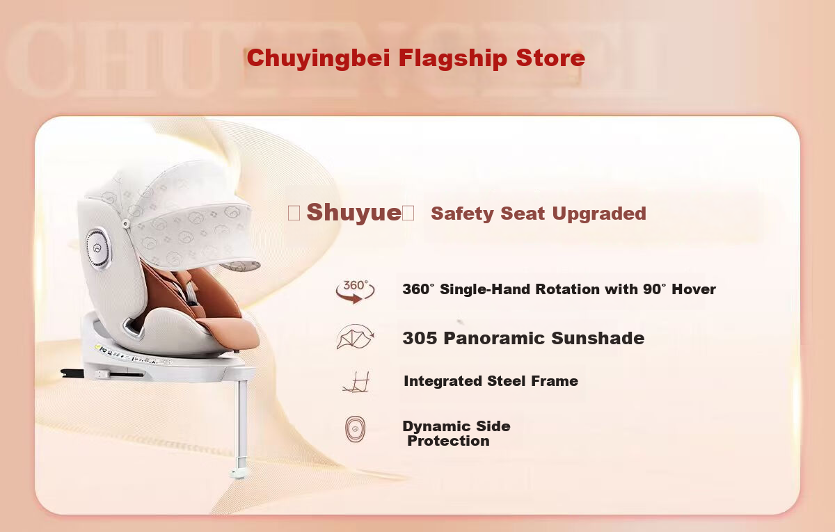 Chuyingbei Child Safety Car Seat for 0-7-12 Years Old Baby, Infant Car Seat with Recline, Smart Ventilation and Heating 1