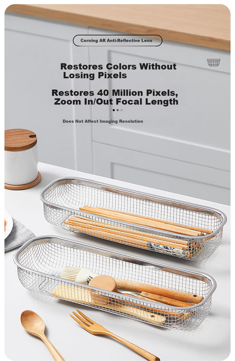 Chuida Huang 304 Stainless Steel Chopsticks Basket Disinfection Cabinet Spoon and Chopsticks Storage Basket Household Drainless Chopsticks Box 1