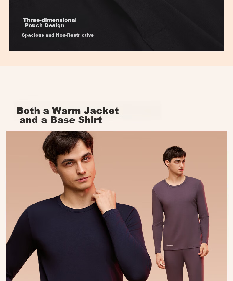 LUCKMEEY Thermal Underwear Set Combed Cotton Heat Retaining Base Layer Slim Fit Pure Cotton Autumn Long Johns for Men and Women Winter Innerwear 30