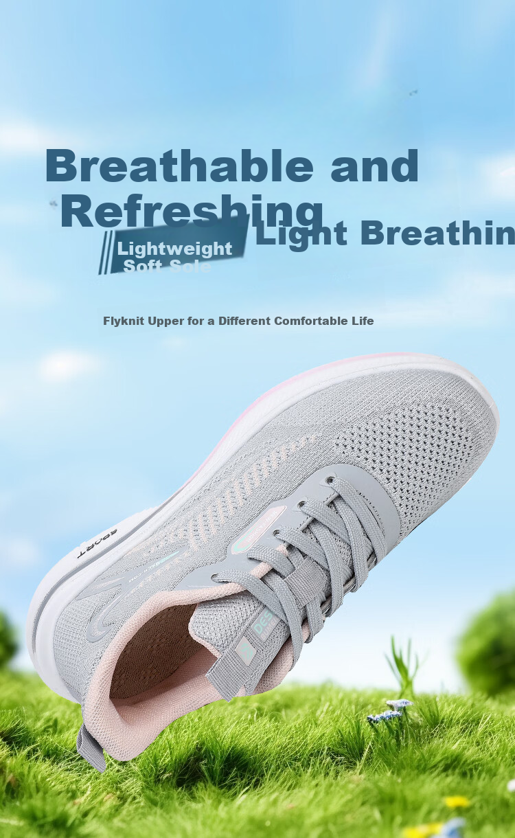 BURUIJING Women's Breathable Mom Sports Casual Shoes Non-slip Old Beijing Cloth Shoes 61129 Pink Size 40 3