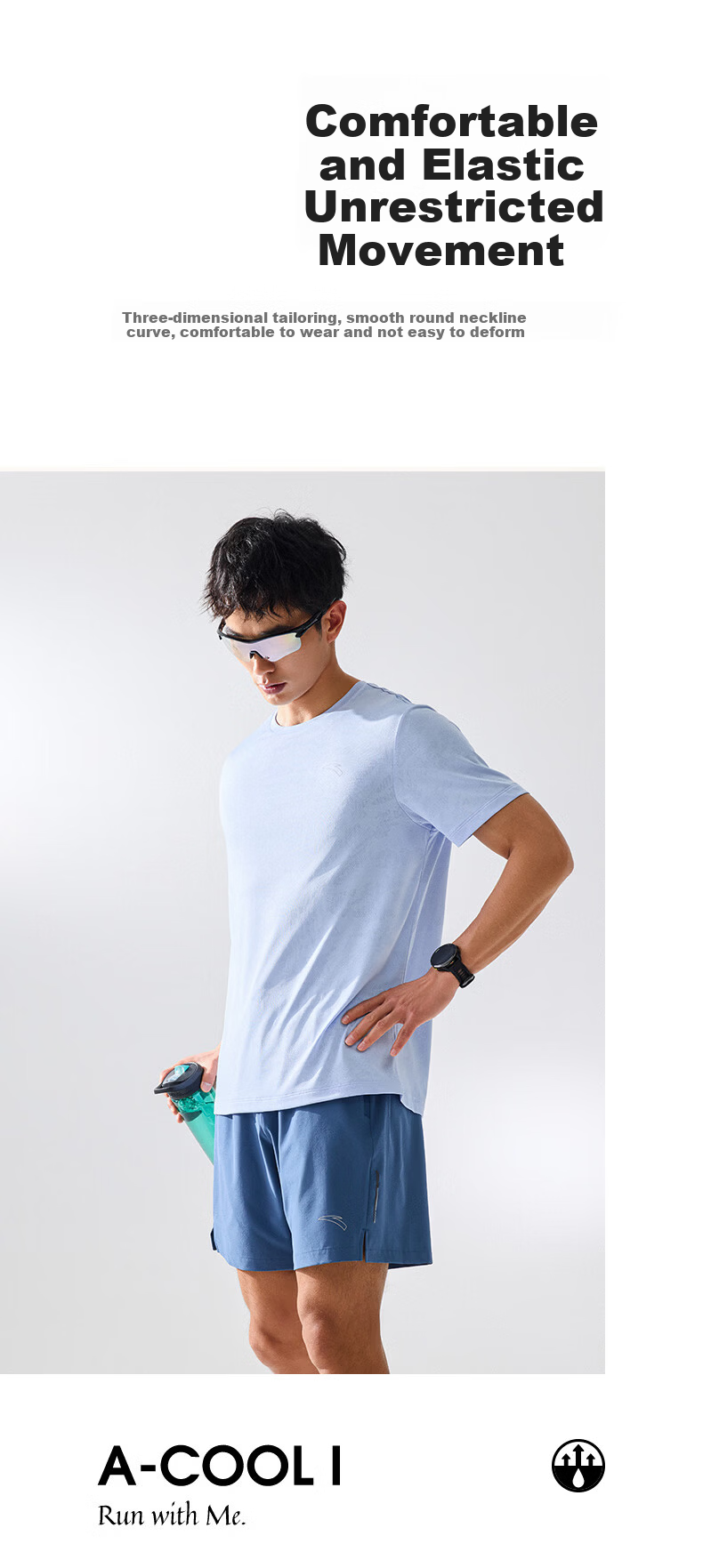 Anta Quick-Dry T-Shirt | Men's Short Sleeve Summer Moisture-Wicking Breathable Training Running Fitness Top 12