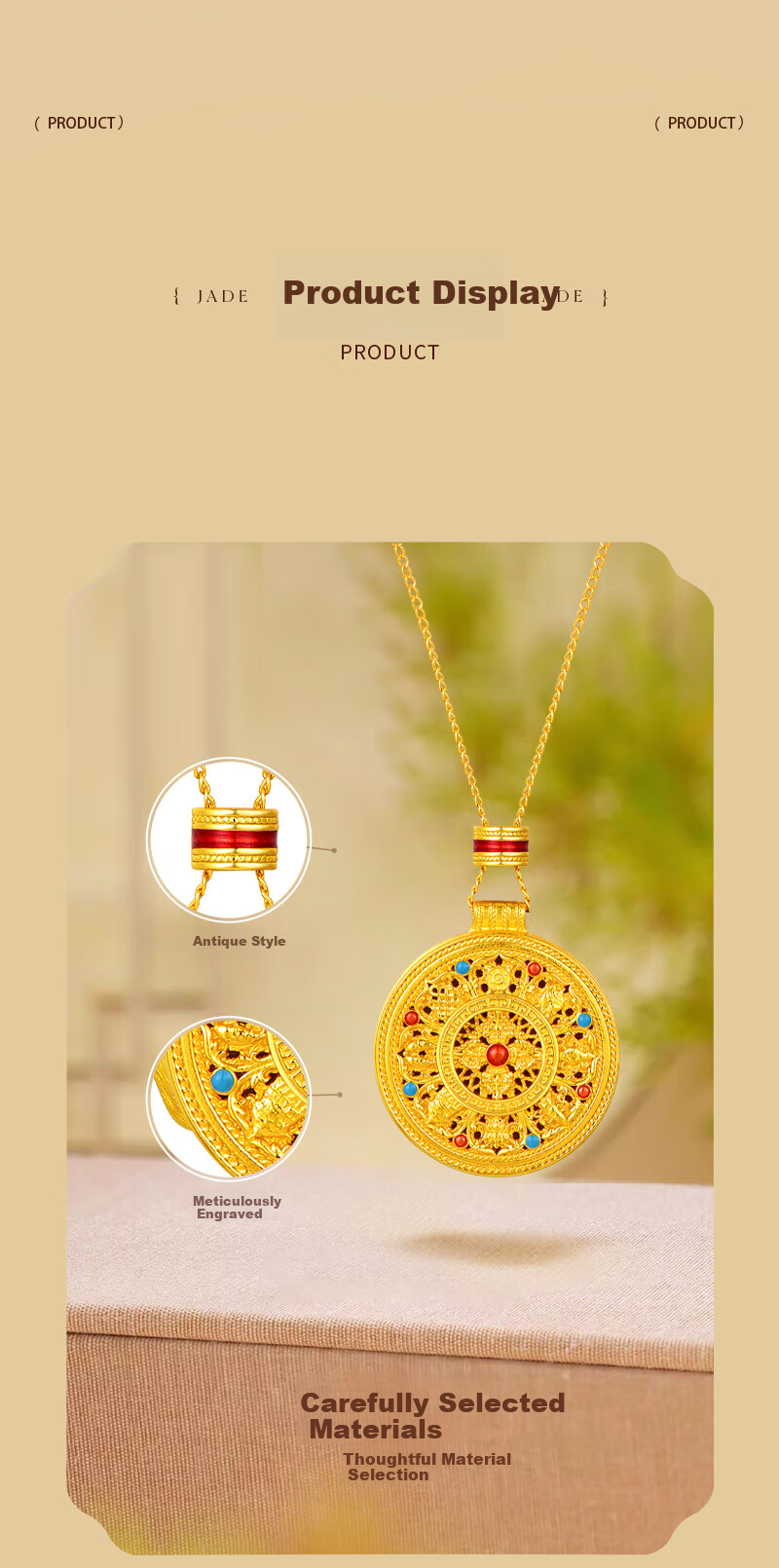 Jinliufu Auspicious Necklace for Women S925 Silver Eight Treasures Compass Enamel Filigree Hollow Pure Silver Pendant Birthday Gift for Girlfriend 3