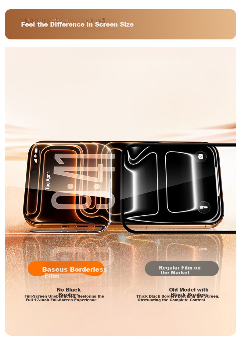 BASEUS [AR Anti-Reflective | 1:1 Mold] IPhone 18 Pro/17 Pro Tempered Glass Screen Protector, Apple 18 Pro/17 Pro Phone Film, Dust-Free Chamber Protective Film, Single Piece 7