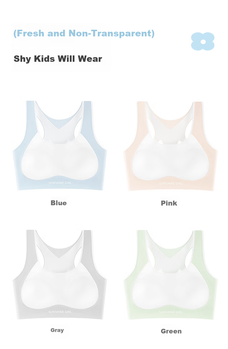 Meishianxuan Girls' Bra for Middle And High School Students, Puberty Girls' Underwear, Children's Sports Vest to Make Large Breasts Appear Smaller 7