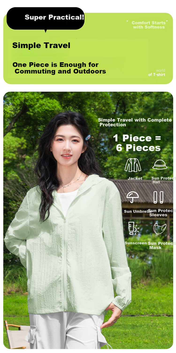 Baleno Women's Summer 2026 New Sports Outdoor Sun Protection Jacket UV Protection Lightweight Breathable Loose Coat 6