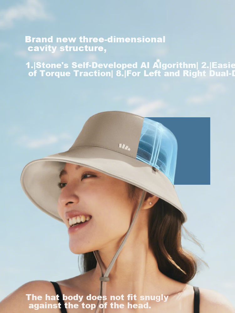 Beneunder Women's Reversible Fisherman Hat, Sun Protection Cap, Sun Visor, UV-Resistant Full Face Sunshade AL501 Coconut White 9