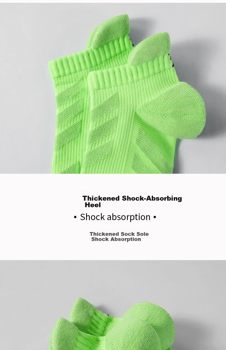 361° Men's Sports Breathable Sweat-Absorbing Shock-Absorbing Non-Slip Running Marathon Socks Black - 3 Pairs One Size 20