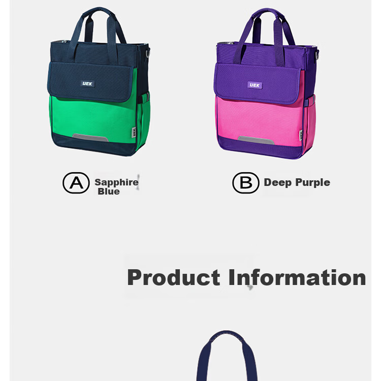 UEK Elementary Student Tutoring Bag Portable Kids Handbag Cute Study Bag Crossbody Art Bag Princess Pink 20