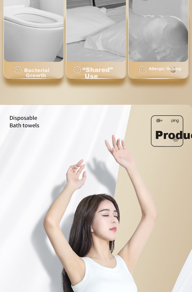 MUJI Disposable Compressed Bath Towel Travel Supplies Extra Large Thick Individually Packaged Business Trip Hotel 10 Pieces 100x70cm 3