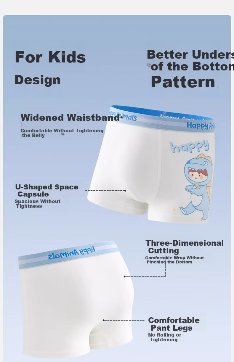 Mianqixiong [Silk Antibacterial Crotch] Boys' Cotton A-Class Children's Underwear Boxer Shorts for Boys, XXL 9