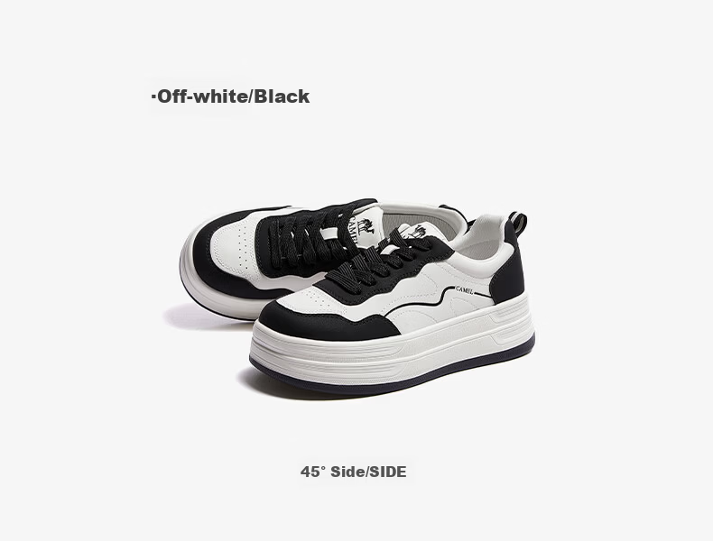 CAMEL Layered Shoes 2nd Generation Women's Versatile Patchwork Sports Casual Thick Sole Sneakers L26S255142 Off-White 38 19