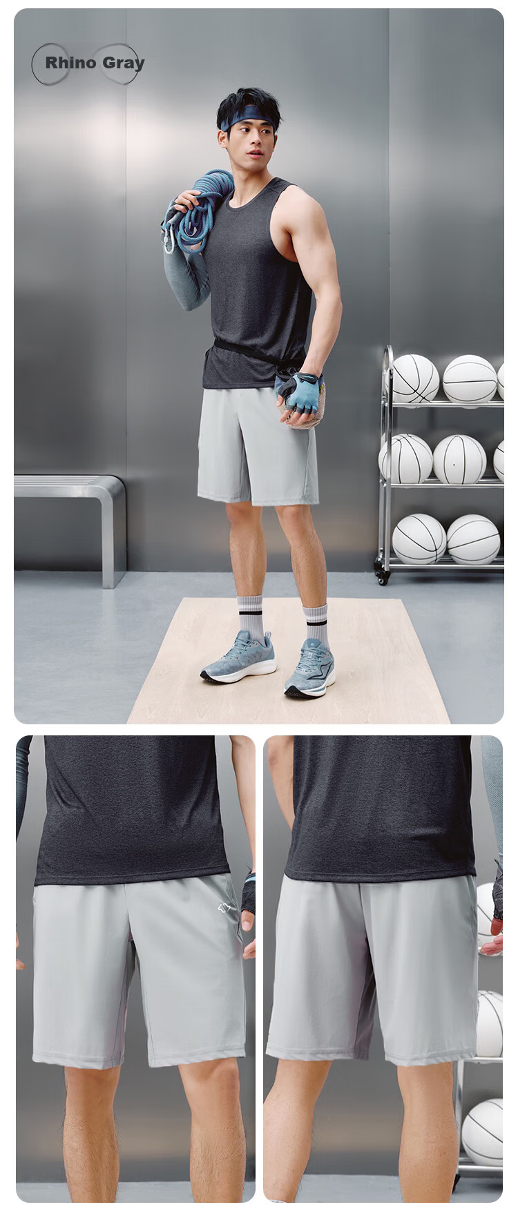 JD Jingzao Men's Sports Shorts Five-Point Stretch Breathable Quick-Dry Running Casual Pants Spring Dark Gray S 18