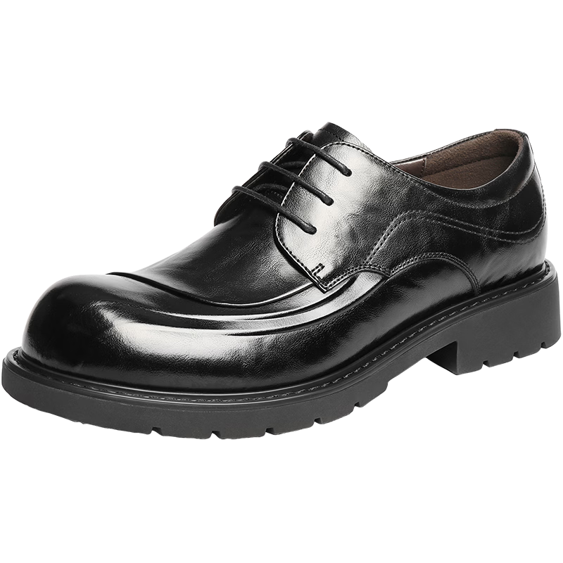 Belle Qixi Gift Zhang Linghe Same Style Business Leather Shoes Men 2026 Spring Summer Commuter Thick Sole Casual Shoes A2274 Black 38