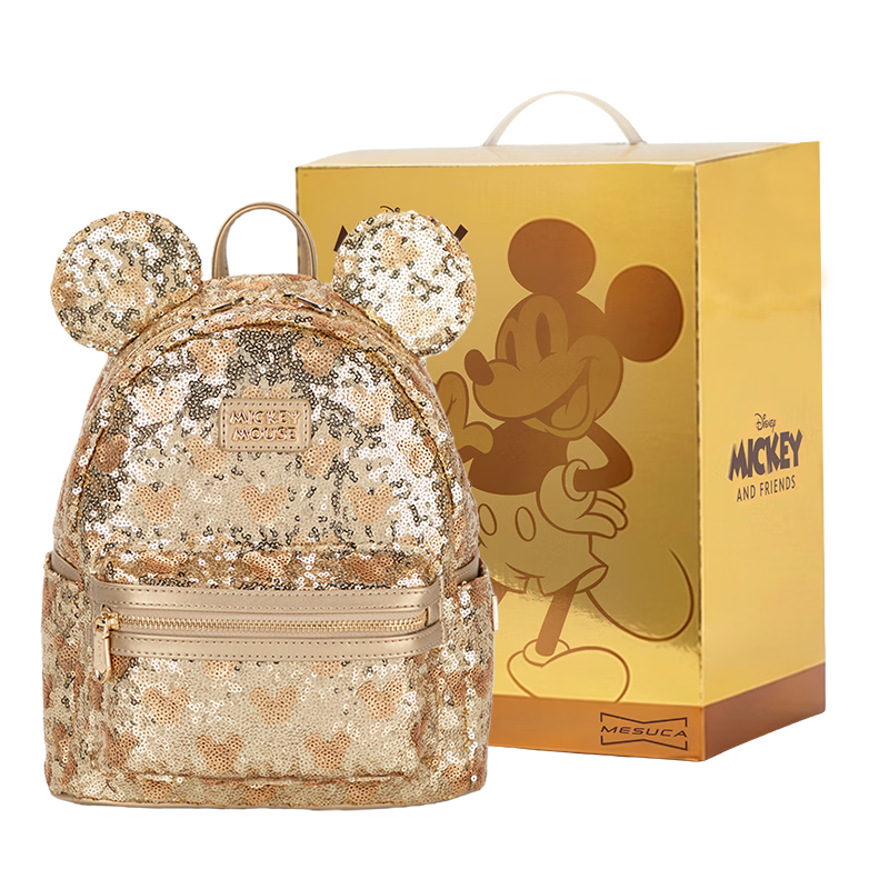 Disney Luxury Women's Backpack Fashion Mickey Shoulder Bag Birthday Gift for Girls with Gift Box