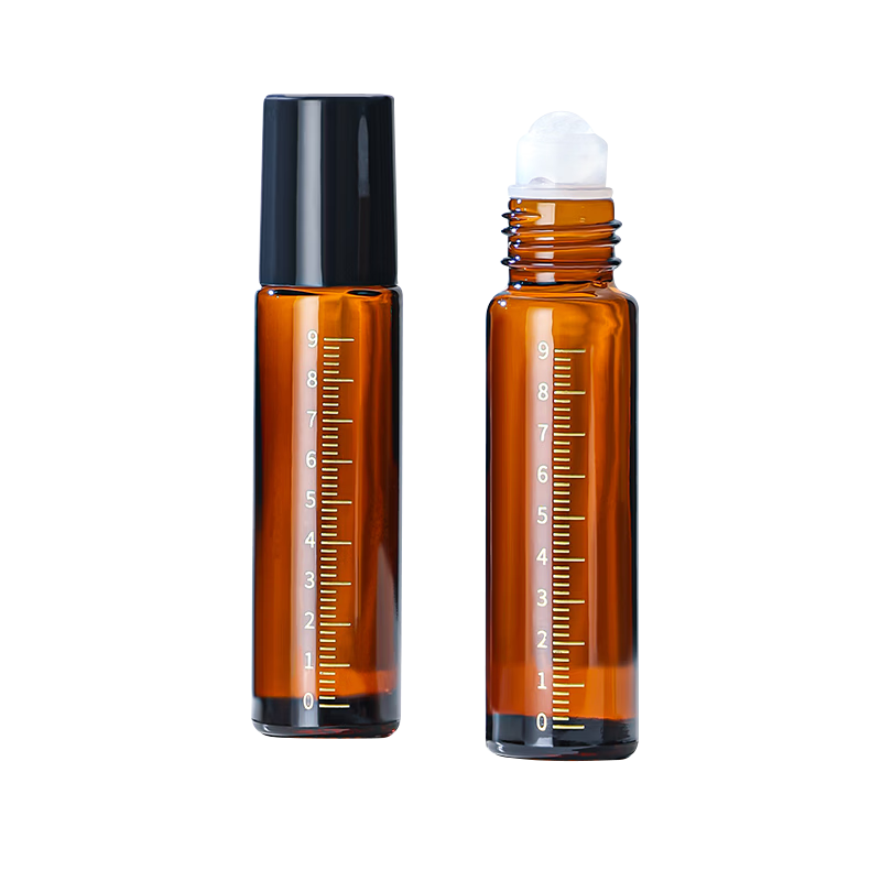 Chense Light-Proof Roller Bottle, 10ml Glass, for Applying Essential Oils, Travel Portable Dropper, Empty Bottle