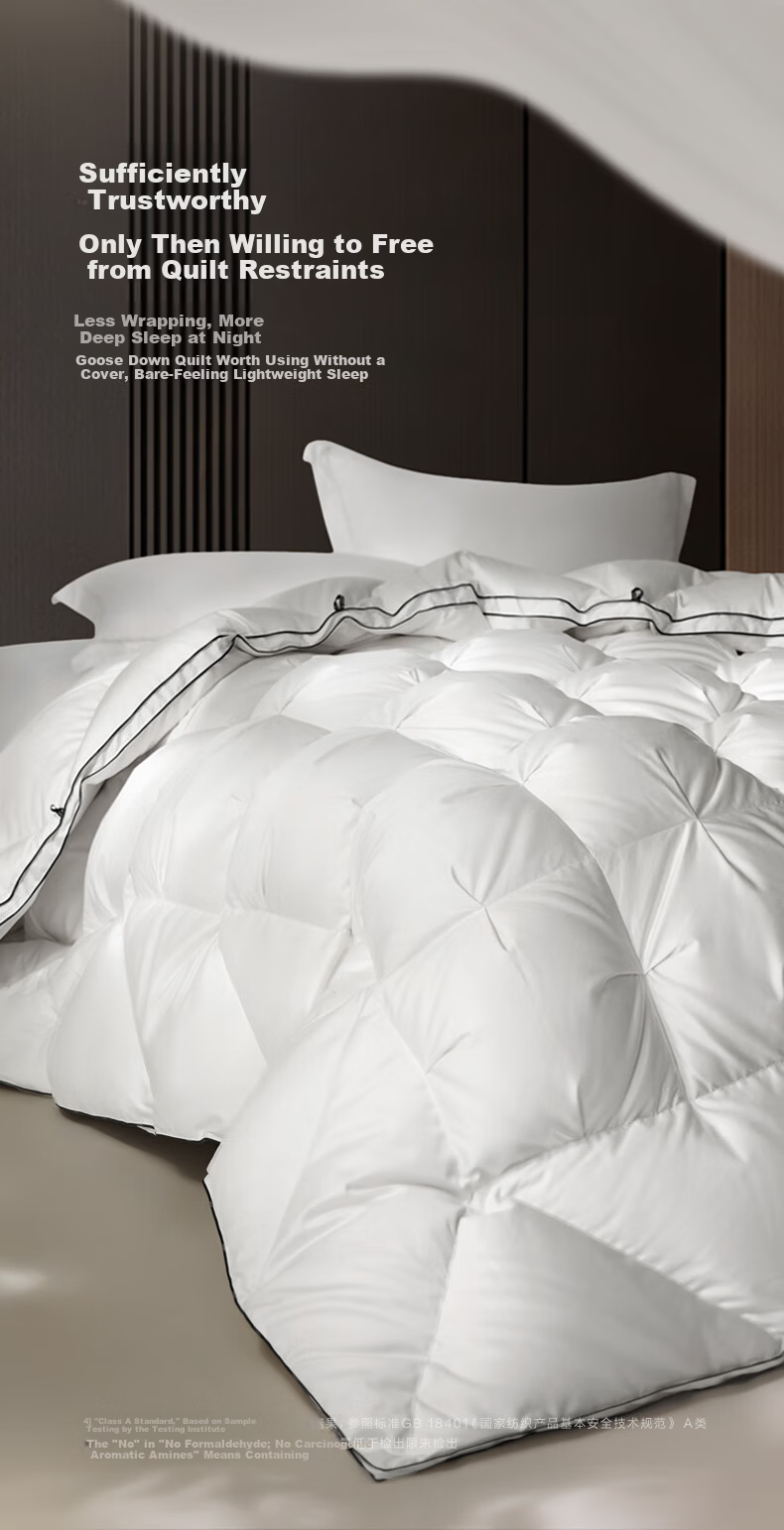 Luolai Home Textiles Down Quilt A-Class 95% Washed White Goose Down 100-Count Cotton 3D Windproof Winter Quilt Core 5