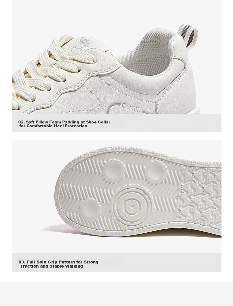 CAMEL Layered Shoes 2nd Generation Women's Versatile Patchwork Sports Casual Thick Sole Sneakers L26S255142 Off-White 38 17