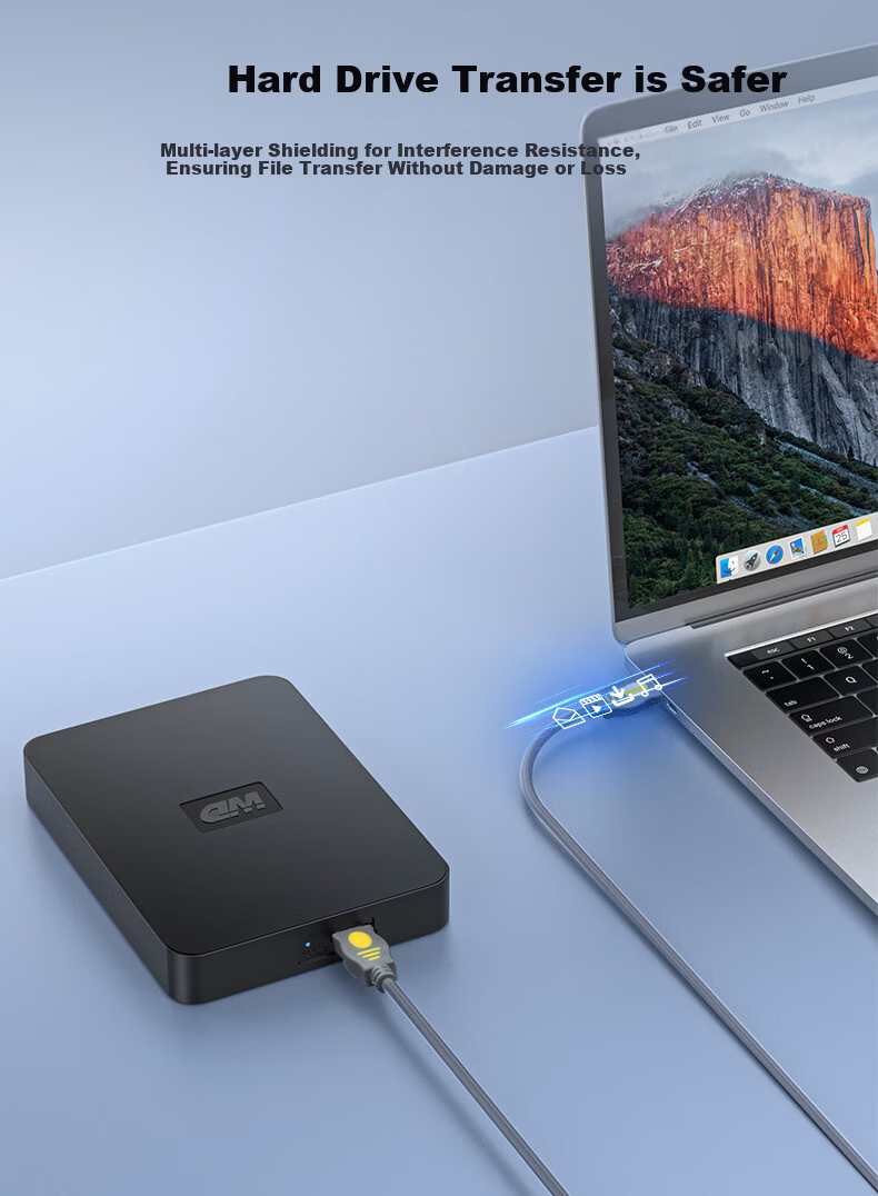 Jinghua USB 2.0 Data Cable Male to Male Dual Head External Hard Drive USB Data Transfer Cable Laptop Cooler Set-Top Box Gray 1.5m U110E 5