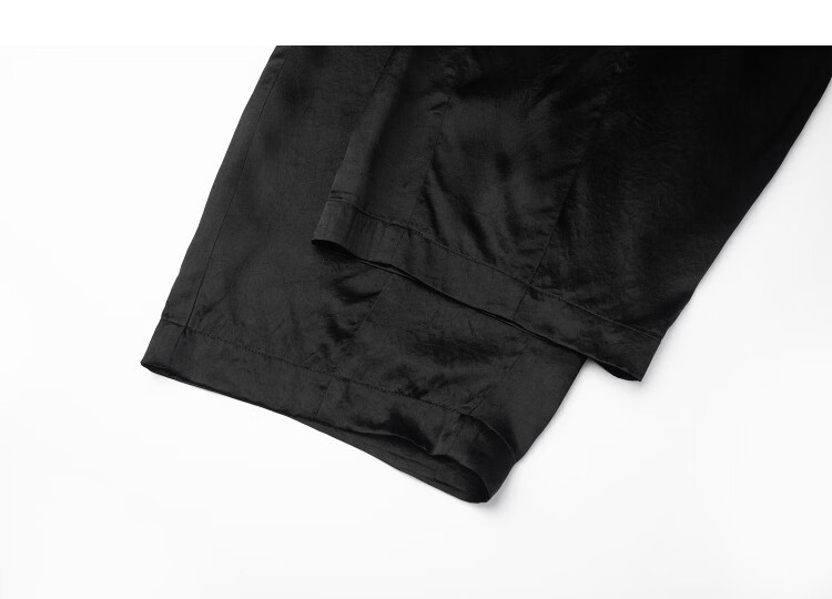 Demana [100 Acetate] Summer Lightweight Pearlescent Pleated Carrot Pants Slim Fit Cropped Casual Pants for Women Premium Feel 12