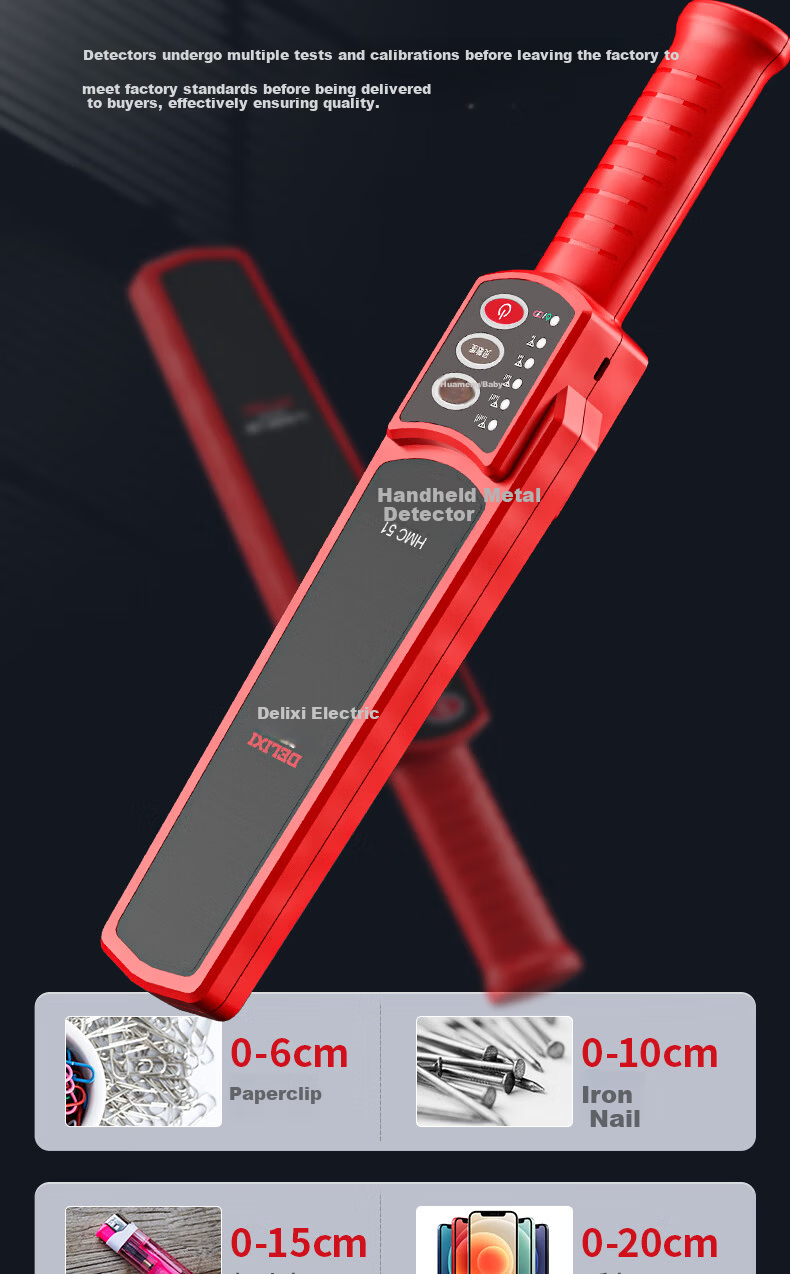DELIXI ELECTRIC Handheld Metal Detector for Subway, Airport, Factory HMC51 Lithium Battery Model Metal Detector Security Scanner 7